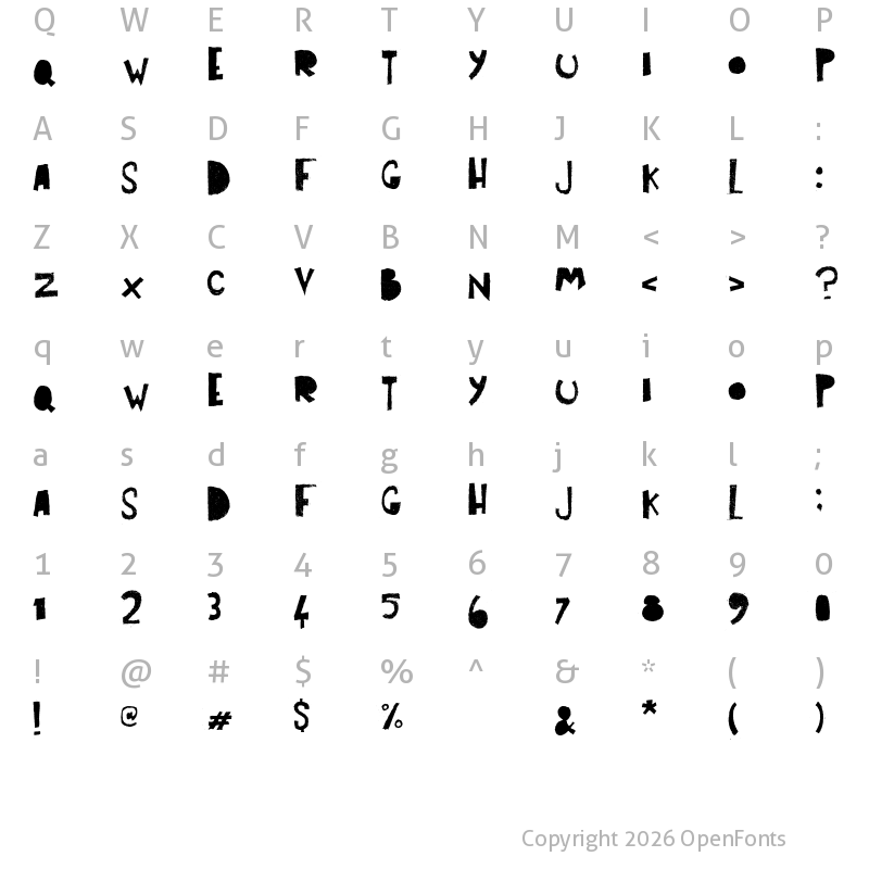 Character Map of Art Post black Regular