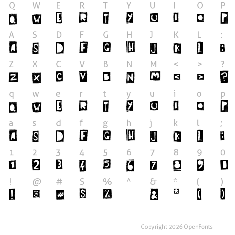 Character Map of Art Post Regular