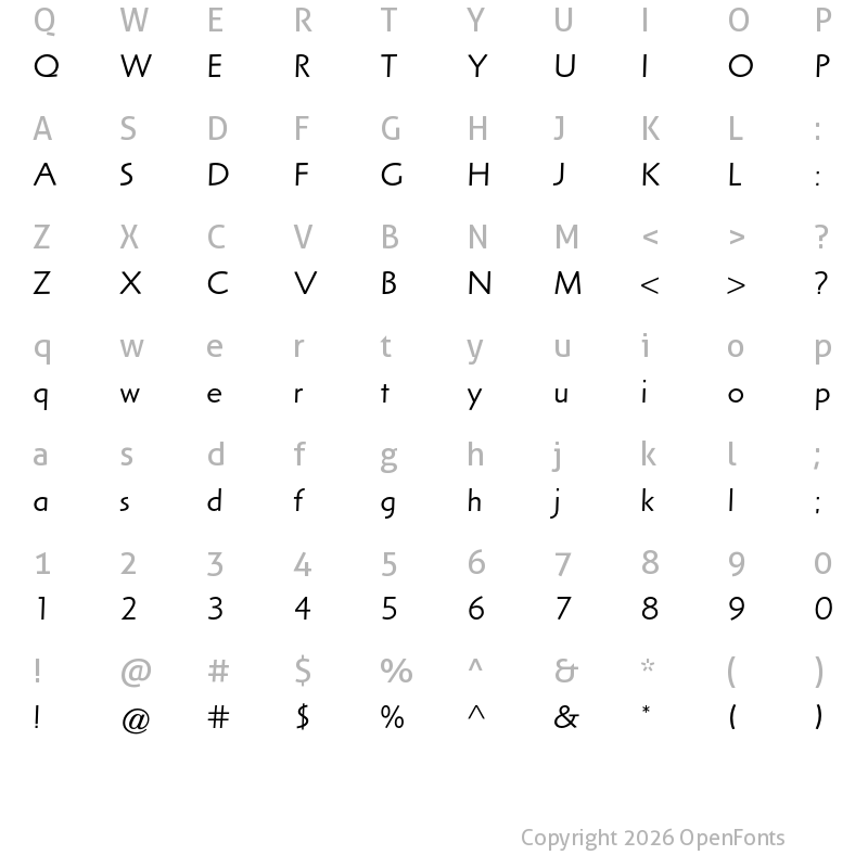 Character Map of Arta Std Book