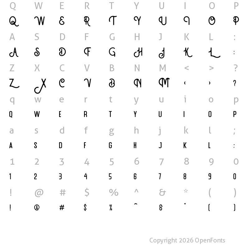 Character Map of Artefak Clean Typeface Regular