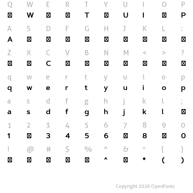 Character Map of ArtegraSansSemiBold ?