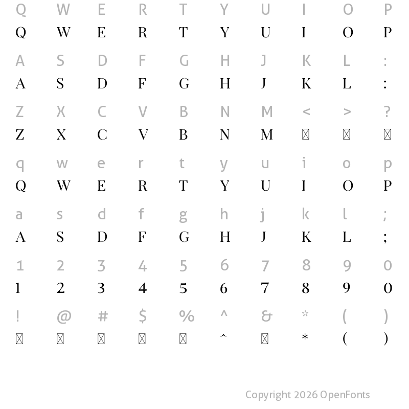 Character Map of ArterioNonCommercial Regular