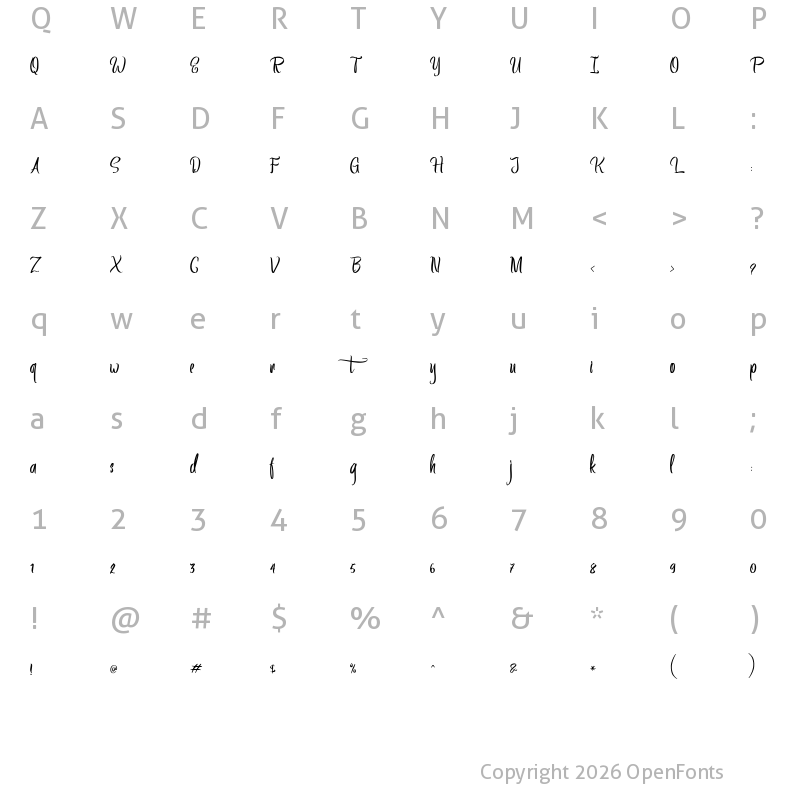 Character Map of Artics Snow Regular