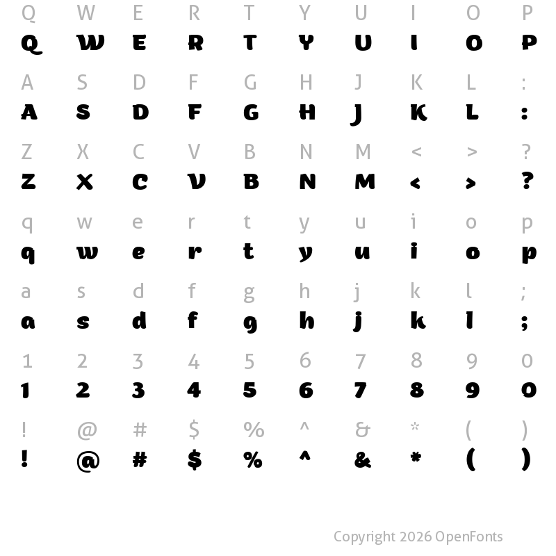 Character Map of Arturo ExtraBold