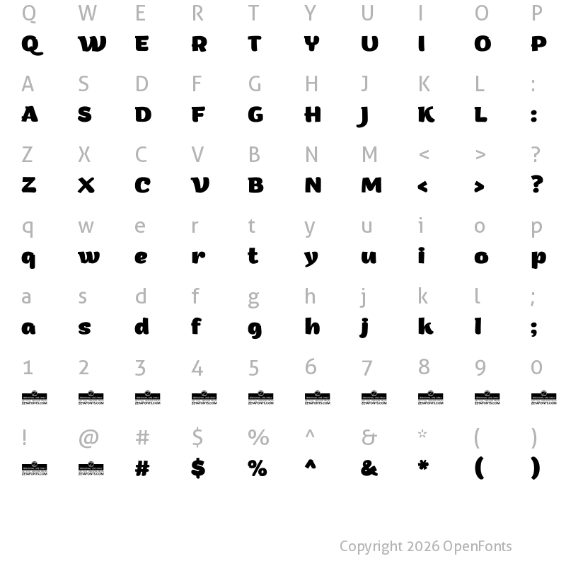 Character Map of Arturo Trial ExtraBold