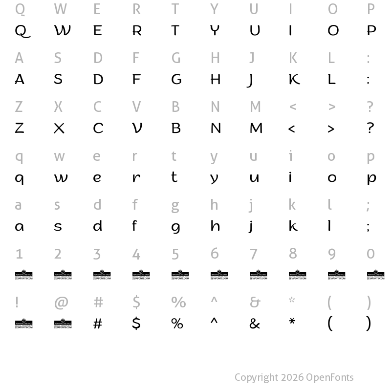 Character Map of Arturo Trial Light