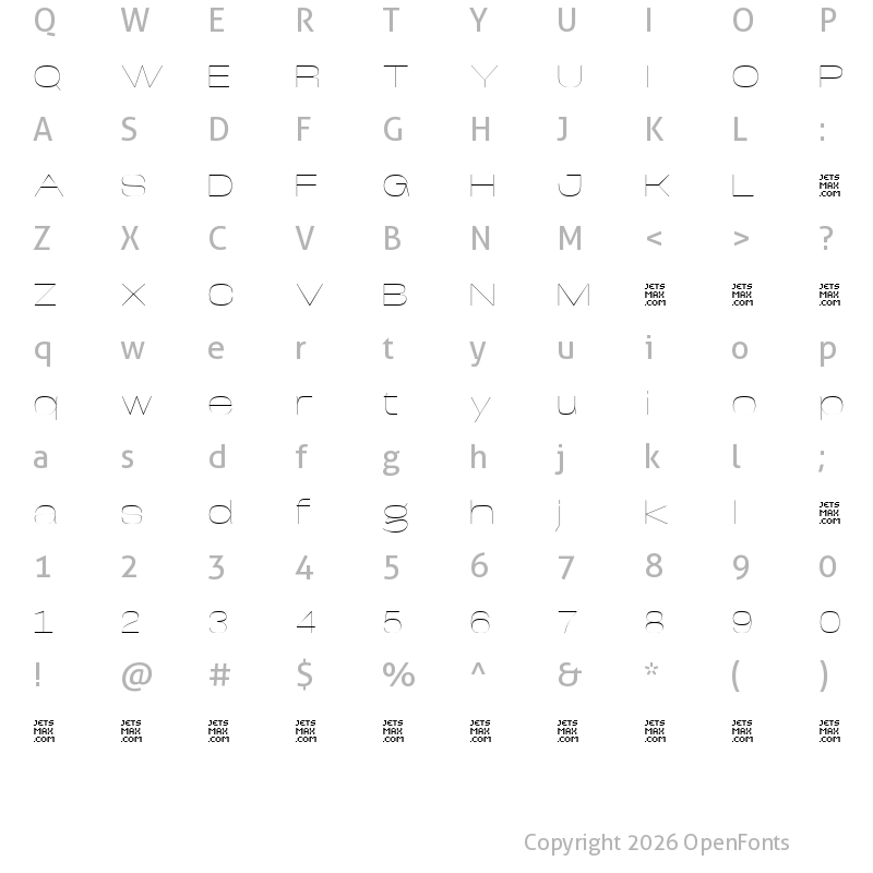 Character Map of Arupala Grotesk Trial Air
