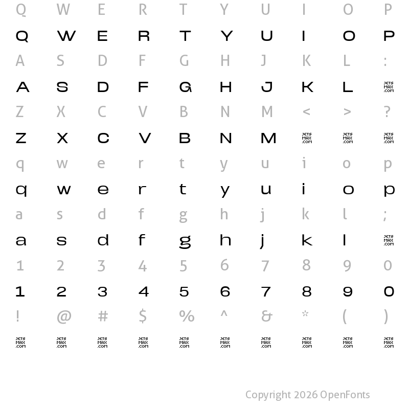 Character Map of Arupala Grotesk Trial Medium