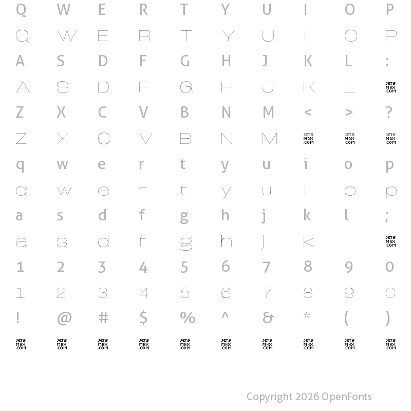 Character Map of Arupala Grotesk Variable Trial Air
