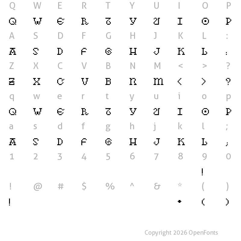 Character Map of As pedras da Belle Otero Regular