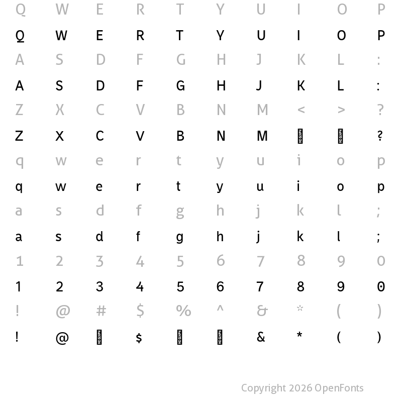 Character Map of Asadera Regular