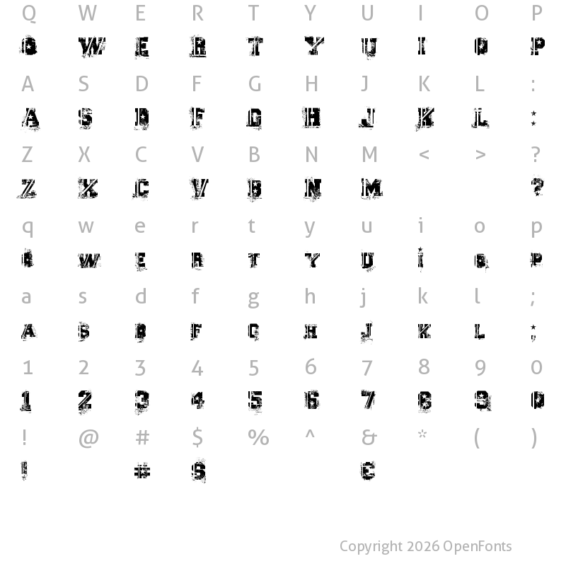 Character Map of Ascent 2 Stardom Regular
