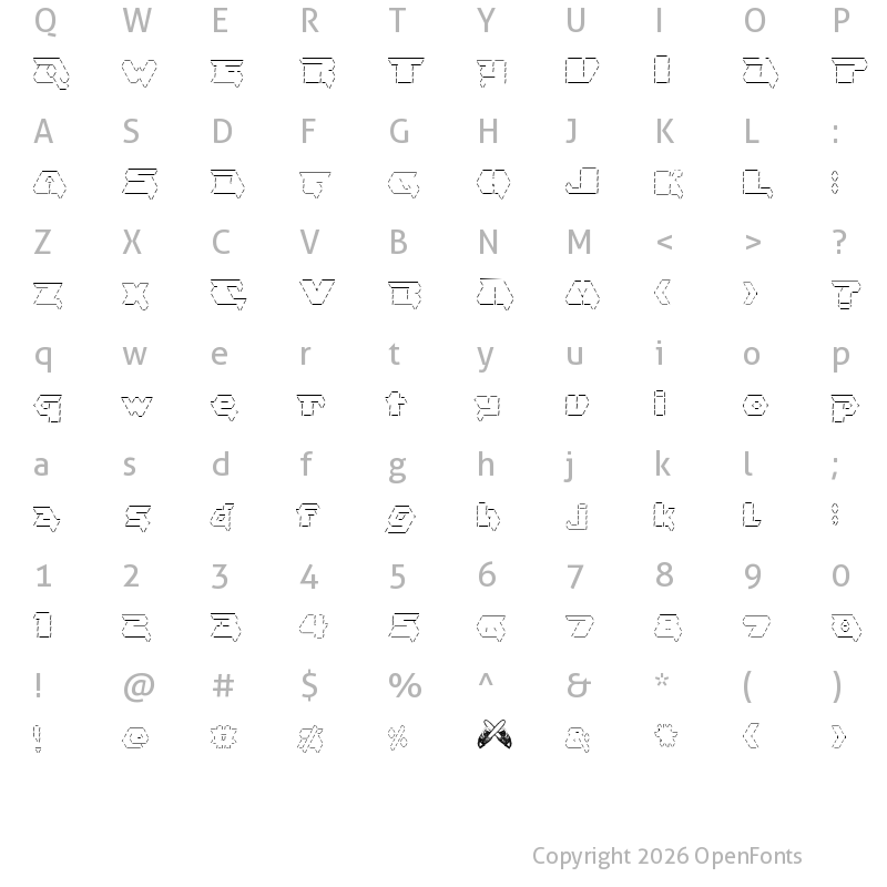 Character Map of asciid Regular