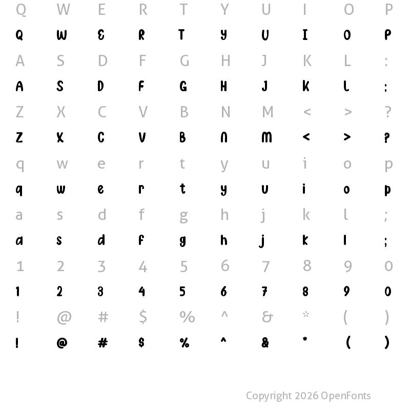 Character Map of Asdonuts Regular