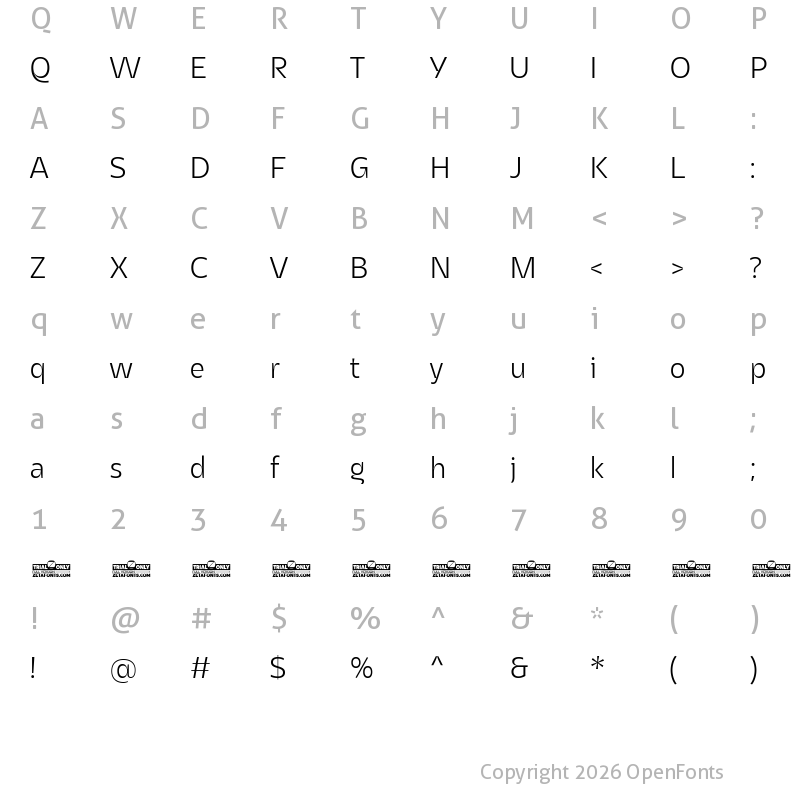 Character Map of Asgard Trial Light