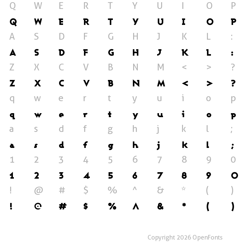 Character Map of Ashby Black Regular