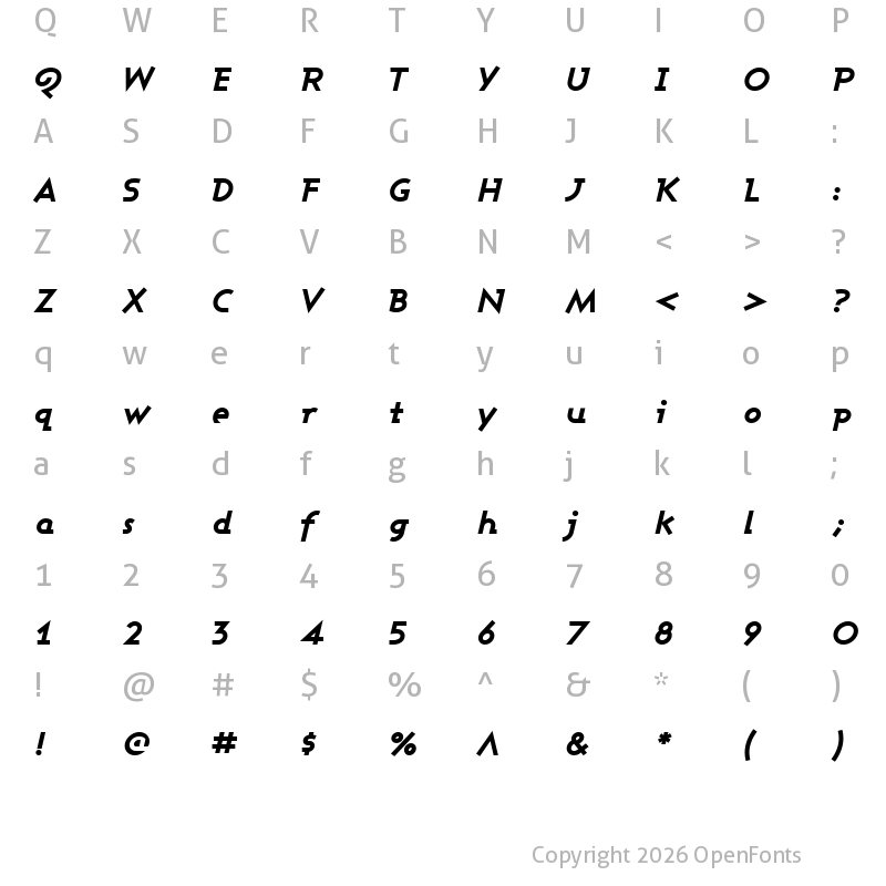 Character Map of Ashby Extra Bold Regular