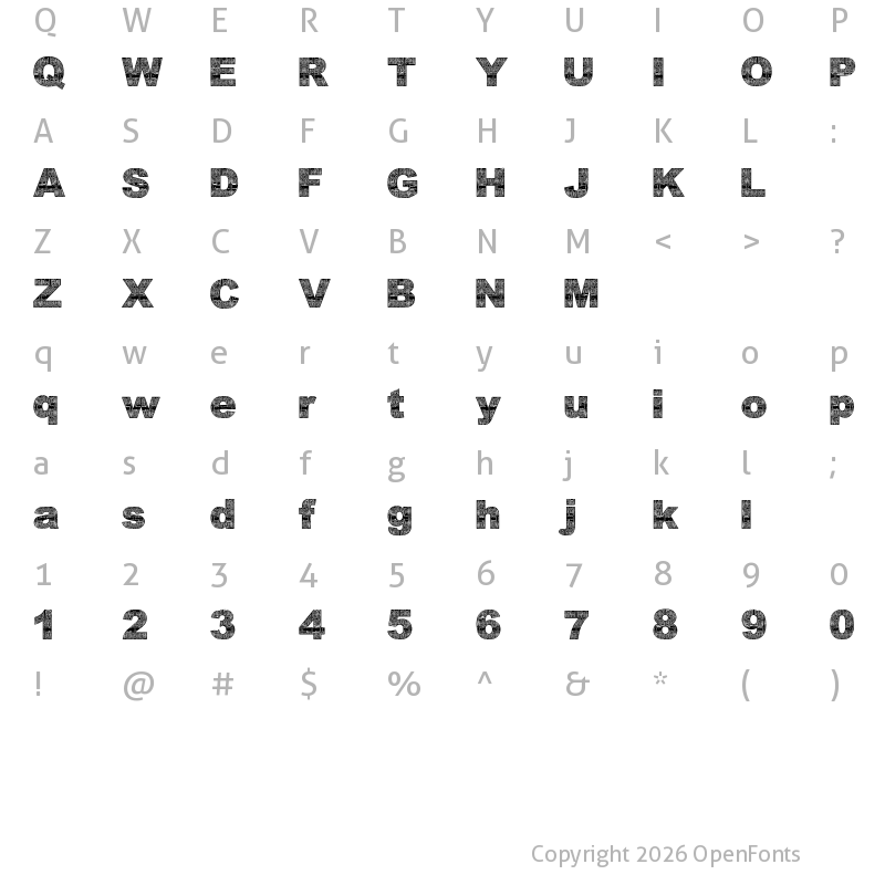 Character Map of AsmatFont2007 Regular