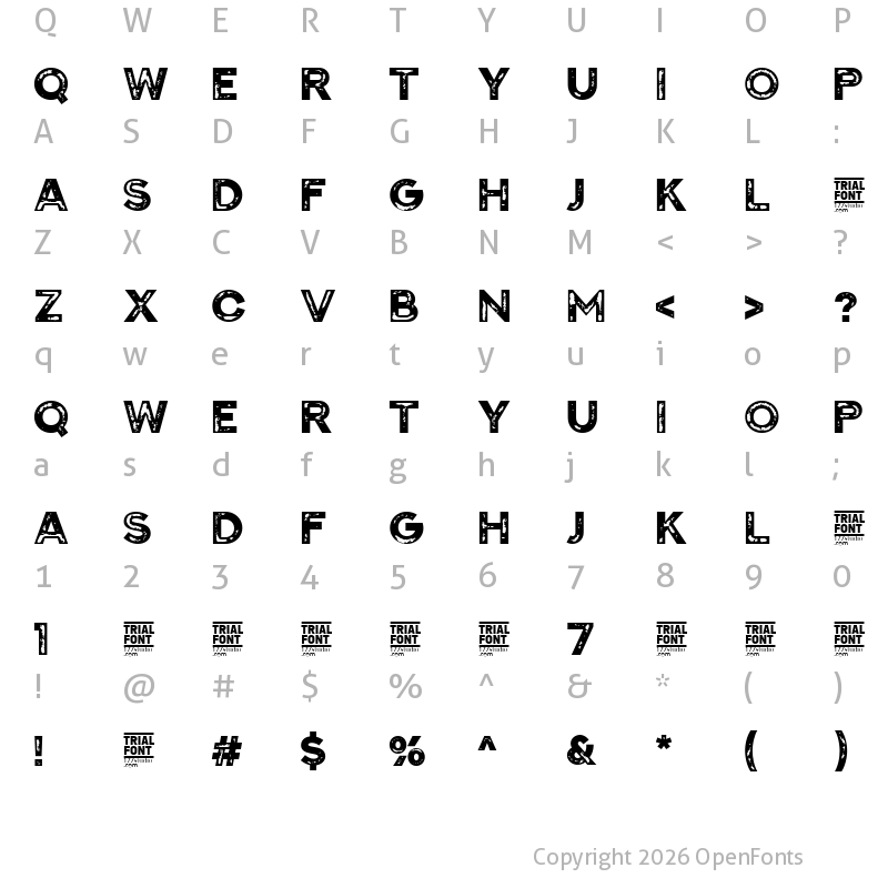 Character Map of Aspect Vintage Demo Regular