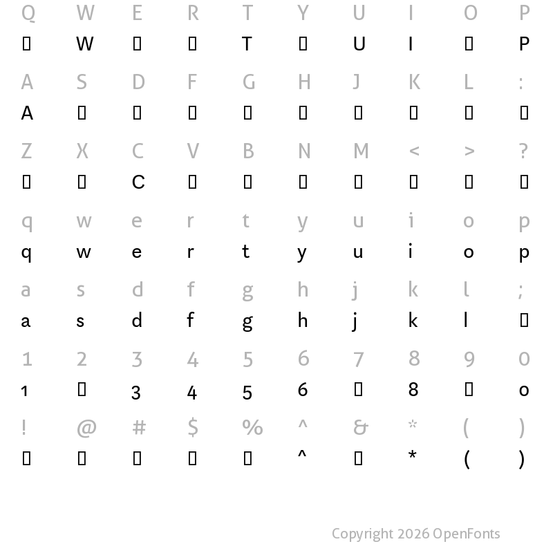 Character Map of Aspen-Regular ?