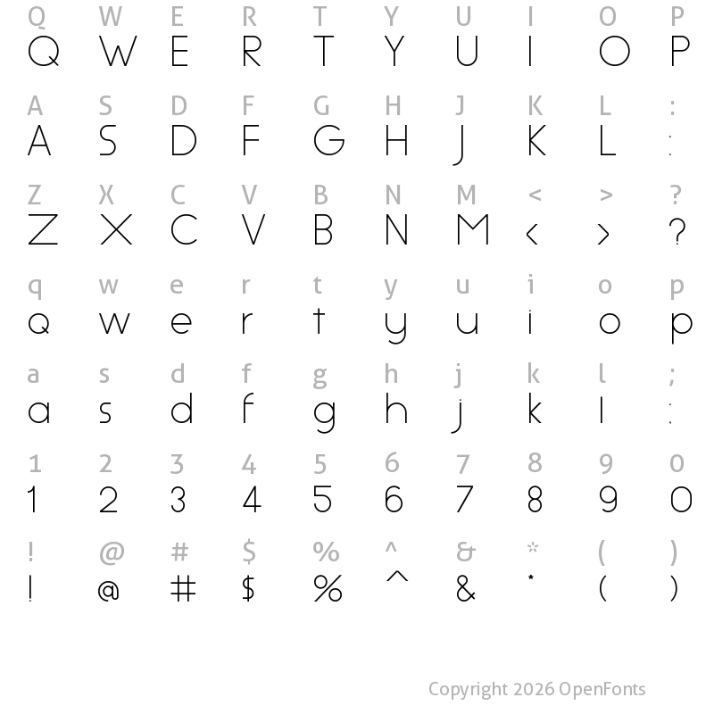Character Map of Aspex Regular