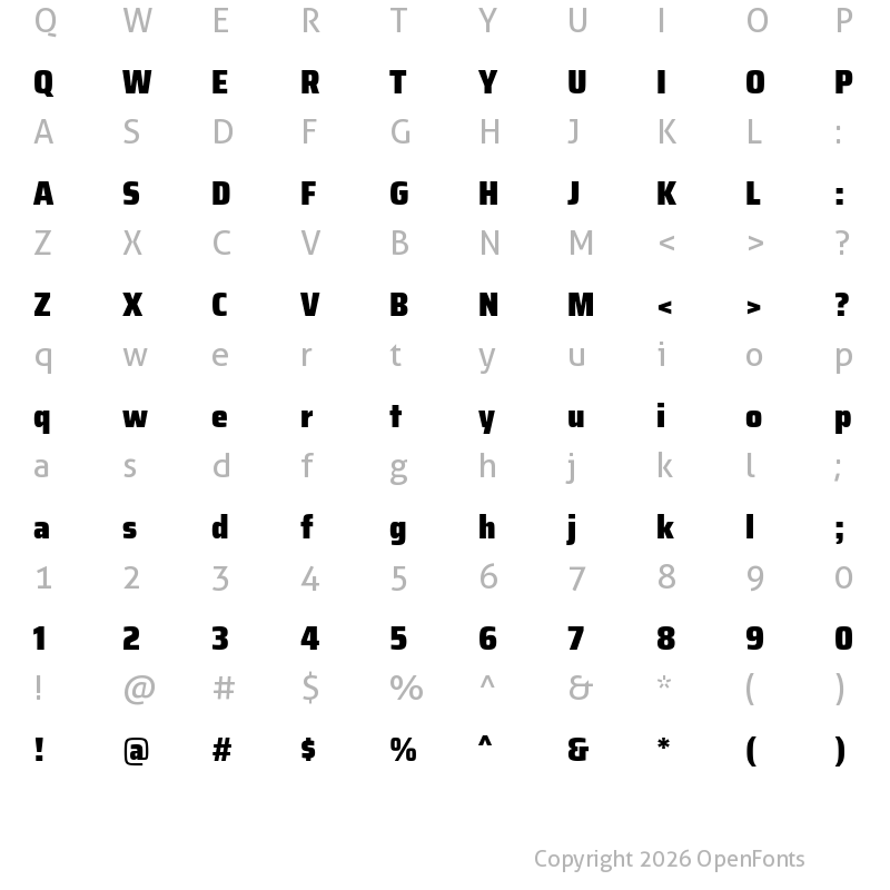 Character Map of Assailand Black