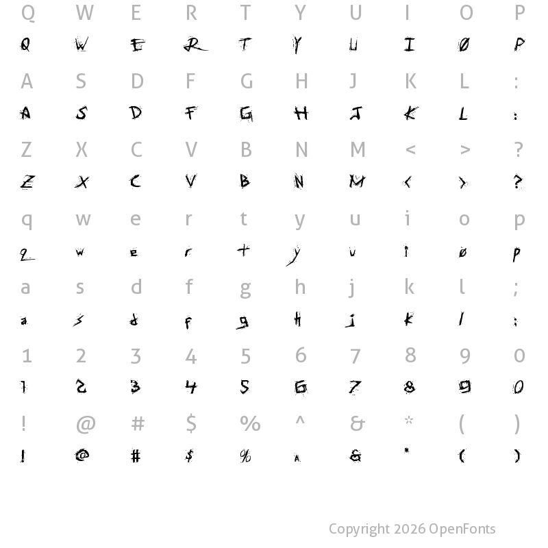Character Map of Assassin Nation Bold Bold
