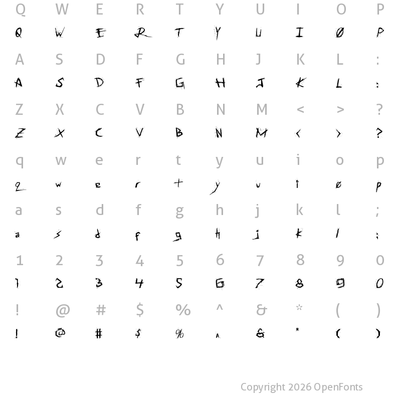 Character Map of Assassin Nation Regular