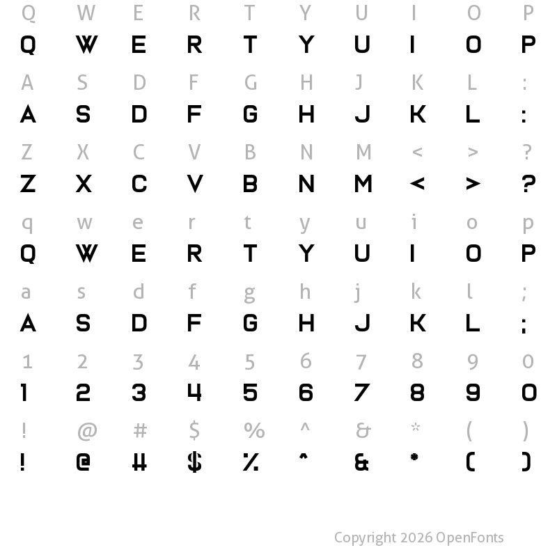 Character Map of Assembled From Scratch Regular