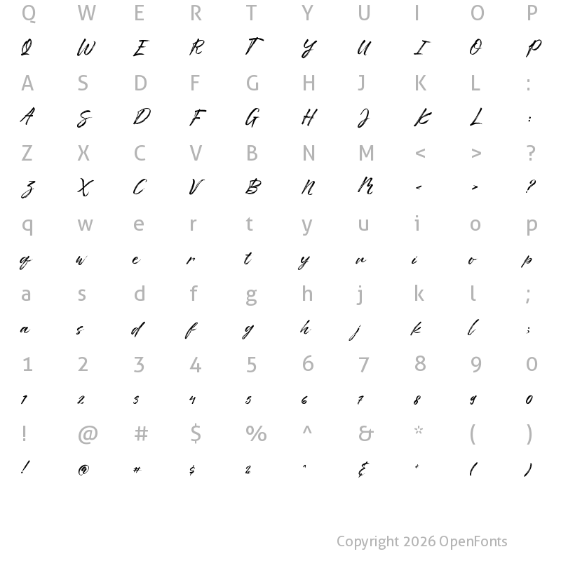 Character Map of Astage Regular