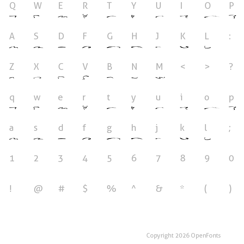 Character Map of Astage Underlines Regular