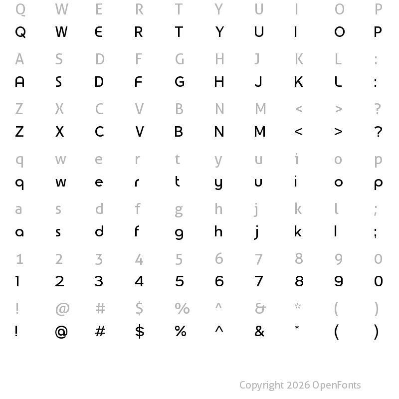 Character Map of Astonpoliz Regular