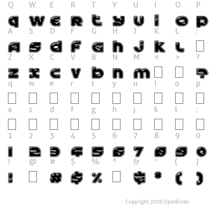 Character Map of Astral Groove Regular