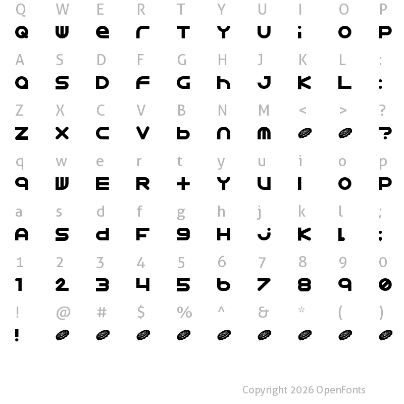 Character Map of Astro 867 Regular