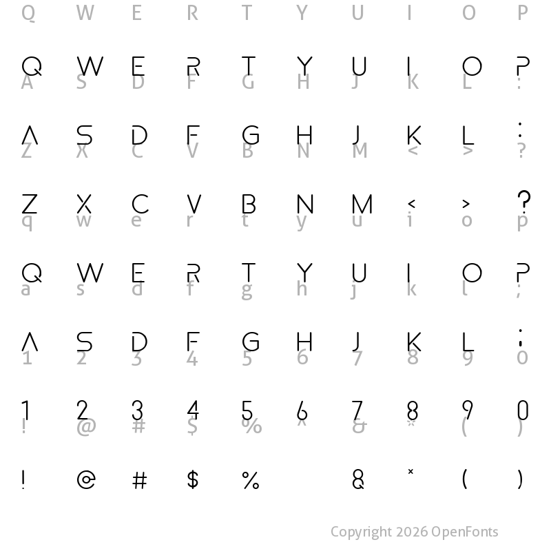 Character Map of Astro Futuristic Font Regular