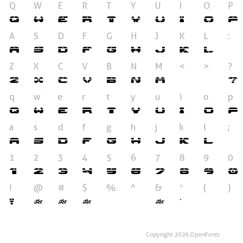 Character Map of ASTRONEO ASTRONEO