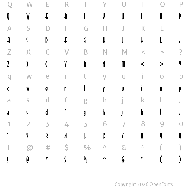 Character Map of Astrud Regular