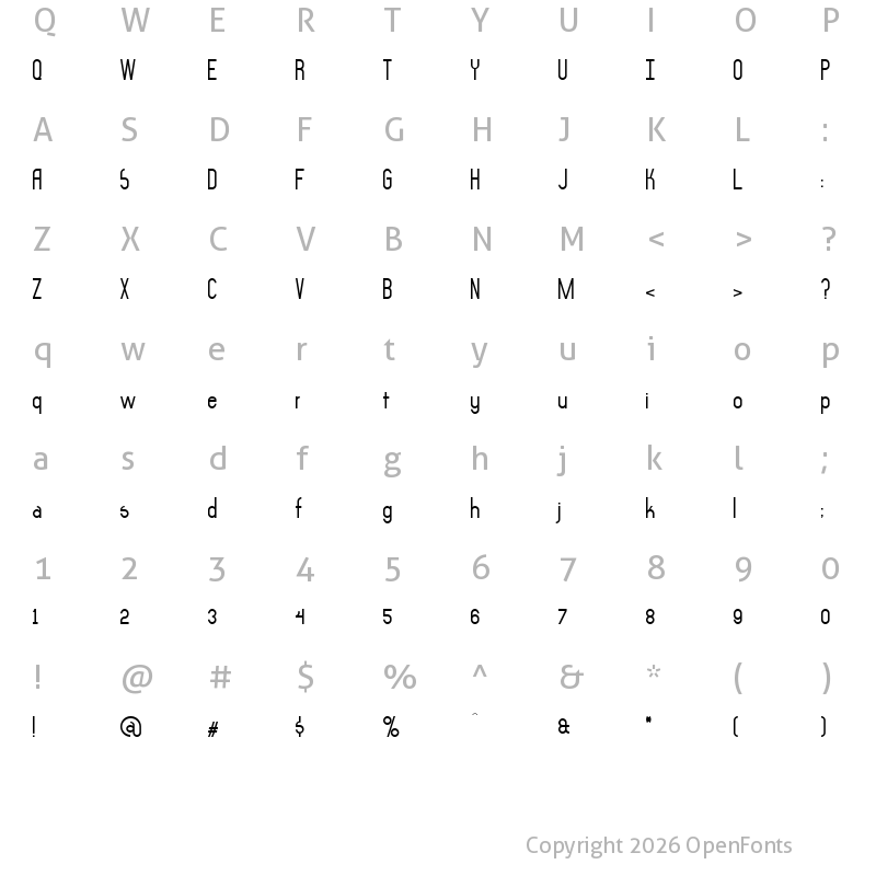 Character Map of asymek regular