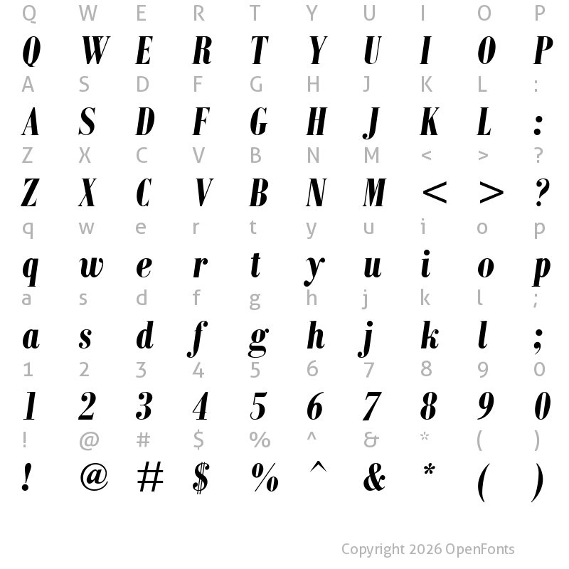 Character Map of Atakana Sarif Regular