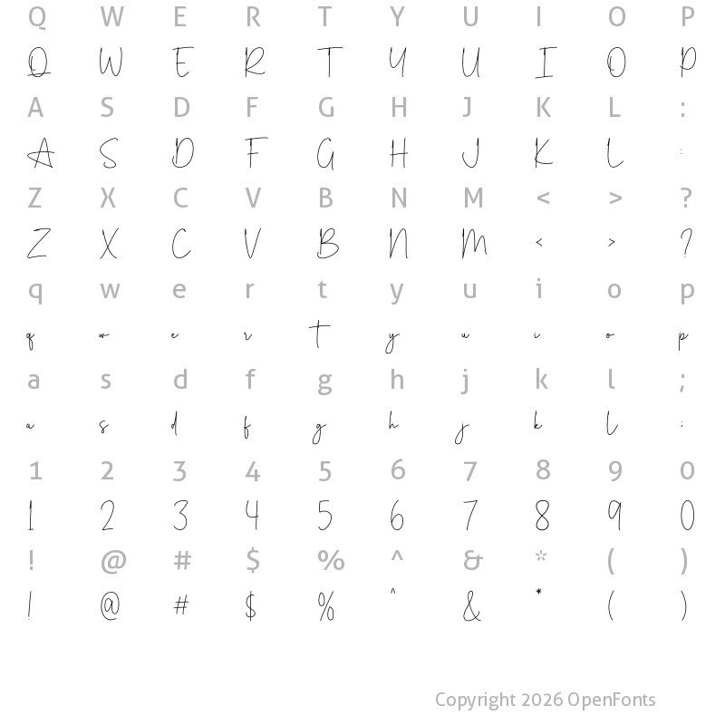 Character Map of Athaliah Regular