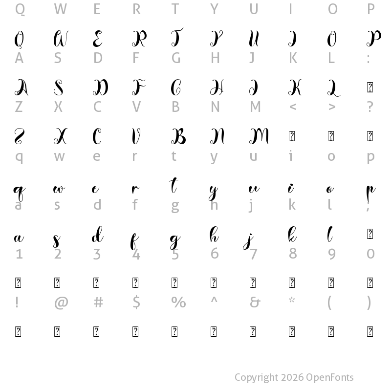 Character Map of Atheline Regular