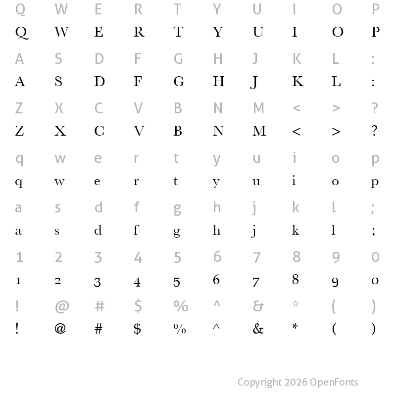 Character Map of Athena Unicode Regular
