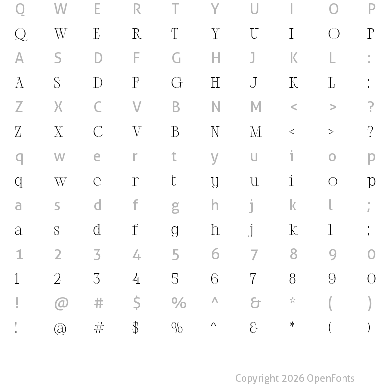 Character Map of ATHEROSSER Regular