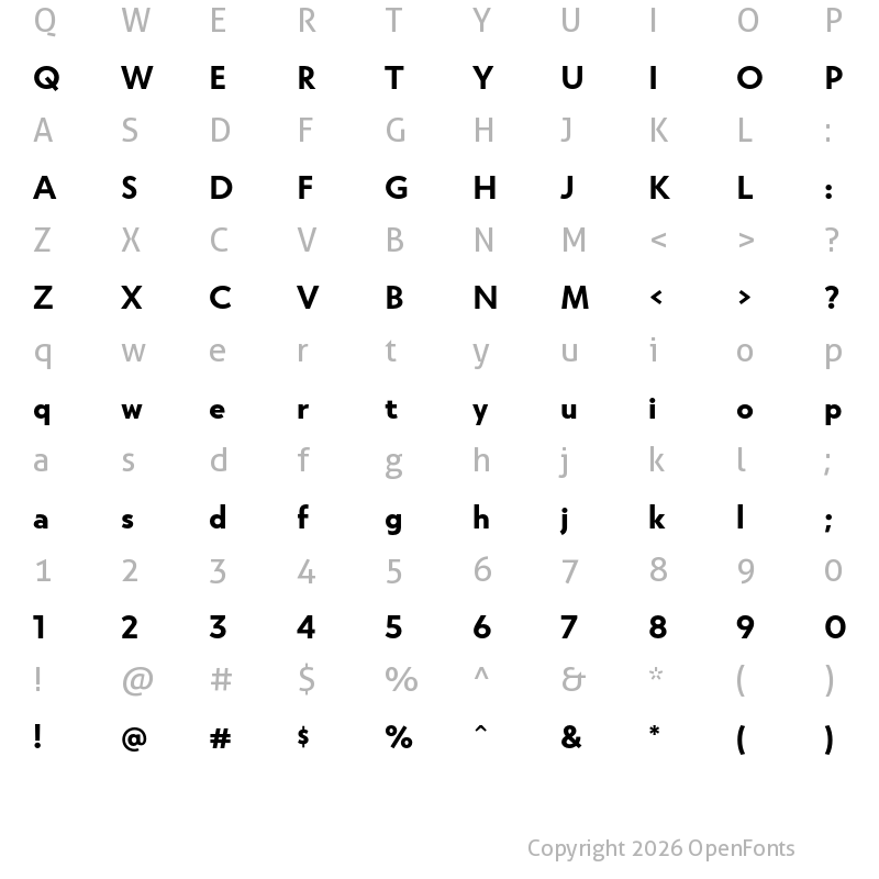 Character Map of Atlan Bold