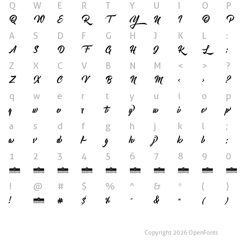 Character Map of Atlantica Display