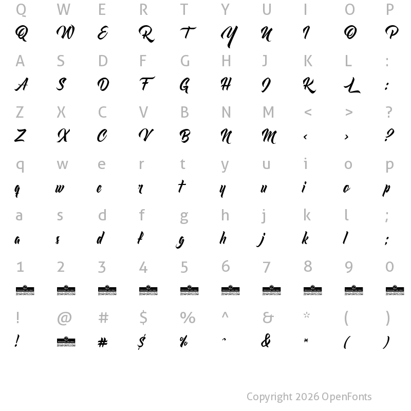 Character Map of Atlantica Text