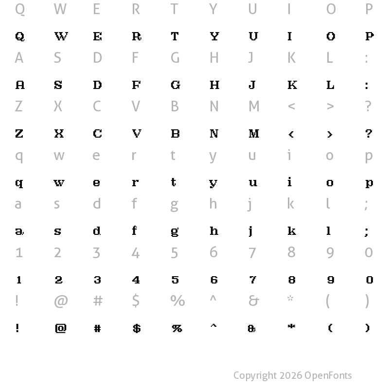 Character Map of Atlantis Text Bold