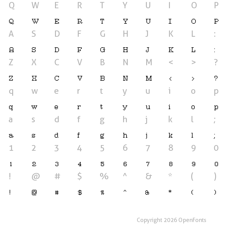 Character Map of Atlantis Text Regular