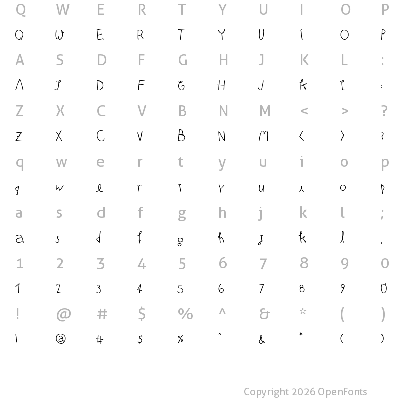 Character Map of Atman Regular Atman Regular