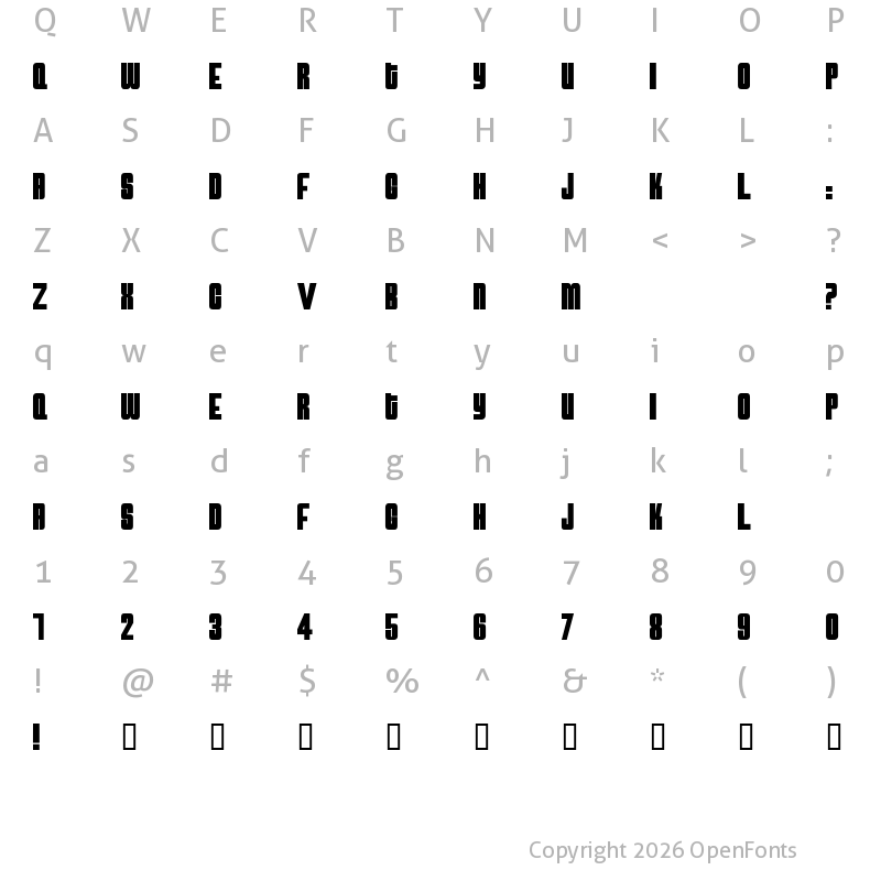 Character Map of AtomicBomb Regular